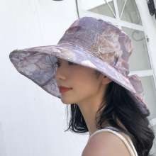 [5 colors optional] Korean version of the organza flower hat chiffon breathable embroidery beach hat sun hat holiday outdoor sun hat YWDF-3 (hat 26)