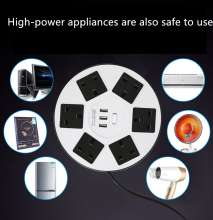 New 1.8 m UFO socket multi-function USB smart strip switch socket creative row plug factory direct sales