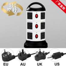 Multifunctional vertical socket usb intelligent power strip terminal block creative rotary plug switch socket foreign trade