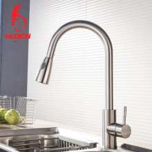 Factory direct kitchen hot and cold sink telescopic rotatable sink faucet stainless steel pull faucet 170165