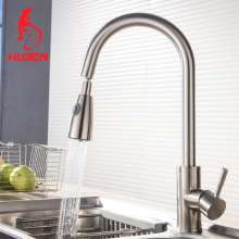 Factory direct kitchen hot and cold sink telescopic rotatable sink faucet stainless steel pull faucet 170165