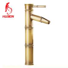 Factory direct Tiger Ben bathroom pure copper wash basin basin European style antique high bamboo single hole faucet 170135