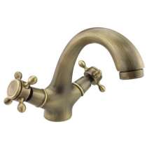 Antique faucet copper body European basin faucet idyllic retro hot and cold water faucet single hole washbasin faucet 170164