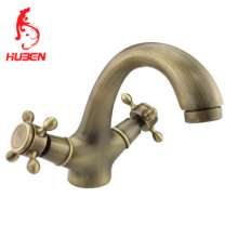 Antique faucet copper body European basin faucet idyllic retro hot and cold water faucet single hole washbasin faucet 170164