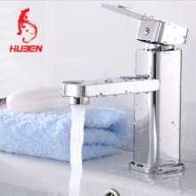 Factory direct Hu Ben wash basin basin faucet under counter basin single hole copper body hot and cold square single hole faucet 170027