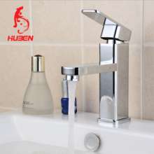 Factory direct Hu Ben wash basin basin faucet under counter basin single hole copper body hot and cold square single hole faucet 170027