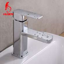 Factory direct Hu Ben wash basin basin faucet under counter basin single hole copper body hot and cold square single hole faucet 170027