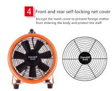 12 inch portable pipe fan high speed cylinder axial fan portable mobile ventilation fan high power exhaust fan