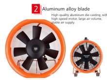 12 inch portable pipe fan high speed cylinder axial fan portable mobile ventilation fan high power exhaust fan