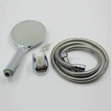 Solar shower head three-piece single function hand-held pressureless nozzle hose seat plastic combination set 9115