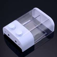 Hotel bathroom double head simple manual soap dispenser home kitchen bathroom wall-mounted hand sanitizer bottle shower gel soap box AH-19 white