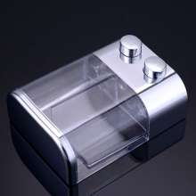 Hotel bathroom double head simple manual soap dispenser home kitchen bathroom wall-mounted hand sanitizer bottle shower gel soap box AH-19 matt silver