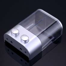 Hotel bathroom double head simple manual soap dispenser home kitchen bathroom wall-mounted hand sanitizer bottle shower gel soap box AH-19 matt silver
