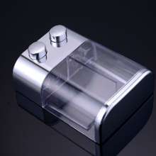 Hotel bathroom double head simple manual soap dispenser home kitchen bathroom wall-mounted hand sanitizer bottle shower gel soap box AH-19 matt silver