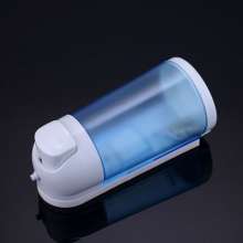 Hotel bathroom manual soap dispenser Home kitchen bathroom Wall-mounted hand sanitizer bottle shower gel soap box AH-23 transparent blue + white