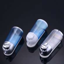 Hotel bathroom manual soap dispenser Home kitchen bathroom Wall-mounted hand sanitizer bottle shower gel soap box AH-23 transparent blue + matt silver