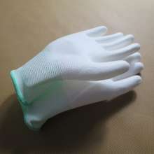 PU coated palm gloves dustproof anti-static 13-pin nylon gloves labor insurance work glue coating