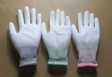 PU coated palm gloves dustproof anti-static 13-pin nylon gloves labor insurance work glue coating
