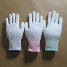 PU coated palm gloves dustproof anti-static 13-pin nylon gloves labor insurance work glue coating