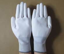 PU coated palm gloves dustproof anti-static 13-pin nylon gloves labor insurance work glue coating