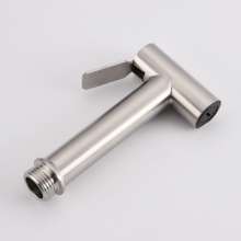 Weichang Hardware New 304 Stainless Steel Handheld Cleaning Bidet Wall-mounted Pressurized Sprayer Right Angle Spray Gun Shower Flower 009