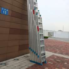 Unilateral fire aluminum ladder double side foot reinforcement 3.0mm aluminum alloy ladder A type two-section rope lifting elevator