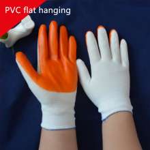 PVC gloves Nylon hanging glue Wear-resistant oil-proof construction handling hanging glue PVC full hanging Semi-hanging protective gloves