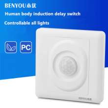 Type 86 concealed human body induction switch 220v corridor intelligent light control light infrared induction delay home second line
