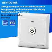 Type 86 concealed voice control switch, corridor delay intelligent sensor switch, sound and light control, controllable energy saving lamp, LED