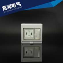 Waterproof multi-function wall mounted socket One switch plus one three-phase socket Switch socket Sockets Reliable performance Panel