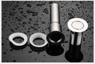 Brushed stainless steel drainer washbasin flap underwater water Suit with overflow hole, drainer, water trap