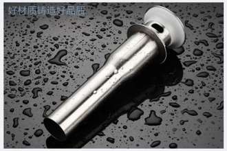 Brushed stainless steel drainer washbasin flap underwater water Suit with overflow hole, drainer, water trap