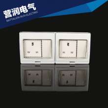 Waterproof socket Surface mounted waterproof wall British socket Wall switch socket panel