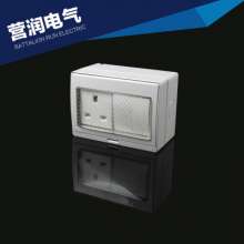 Waterproof switch Wall mounted wall British socket Wall waterproof switch British panel Socket