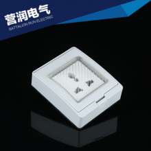 Concealed wall waterproof socket. IP55 waterproof wall socket. A three-hole socket panel. Socket plug