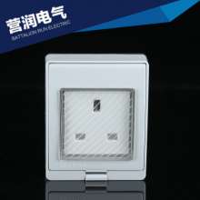 Concealed wall waterproof socket Plug IP55 waterproof wall socket One three-hole socket Panel