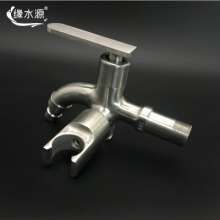 SUS304Stainless steel multi-function faucet faucet one into two out with bracket washing machine mop pool quick open faucet dual-use faucet