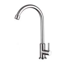 Water source bathroom processing shop 304 stainless steel faucet Single cold faucet Kitchen faucet Basin faucet Vertical faucet big bend Faucet 10011