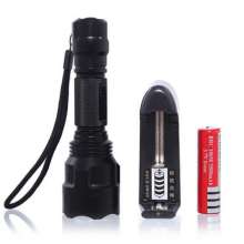 C8 flashlight glare rechargeable flashlight outdoor flashlight lighting flashlight Q5 waterproof 5 gear focusing telephoto flashlight