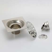 Stainless steel floor drain bathroom balcony washing machine large displacement floor drain anti-blocking floor drain thickening self-sealing deodorant floor drain