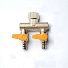 Full copper live 4 point ball valve. Natural gas valve. Special switch double nozzle gas gas tee. Valve Parts