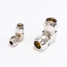 Factory direct card sleeve type elbow double plug right angle brass nickel plated elbow terminal joint sample non-standard custom
