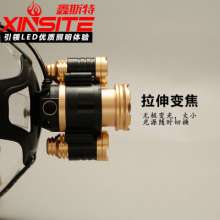 Aircraft head USB charging led strong head light T6 outdoor fishing long shot induction zoom headlights