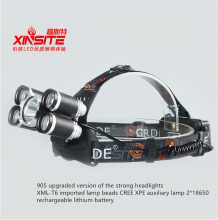 New Focusing charging 5led strong head light Super bright waterproof   Fishing light T6 high power flashlight headlight headlight headlight
