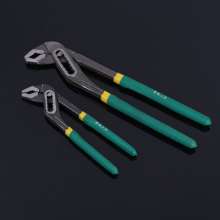 Tool two-color dip plastic handle water pump pliers. Plumbing pipe wrench. Multi-standard water pump pliers. Manual wrench. scissors