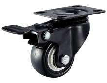 Universal wheel single brake High-end shelf plastic Movable wheel Screw low center of gravity furniture Caster Wheel