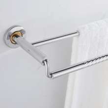 Thick stainless steel high and low towel rails. Bathroom double pole bathroom towel rack. Toilet accessories hotel supplies YF011