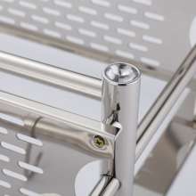 Stainless steel bathroom shelf. Stainless steel towel rail. Toilet shelf. Bathroom storage three-tier rack. Shelf. Hotel supplies YF008