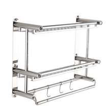 Towel rack Stainless steel bathroom double towel rack. Bathroom shelf. Hardware wall hangings hotel project. Hotel Supplies. Hotel supplies YF009