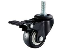 Screw universal wheel single brake high-end shelf plastic movable wheel screw low center of gravity furniture caster wheel
